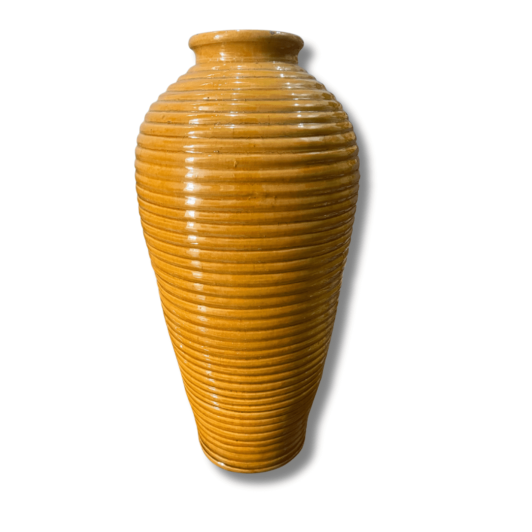 Glazed Ribbed Vase